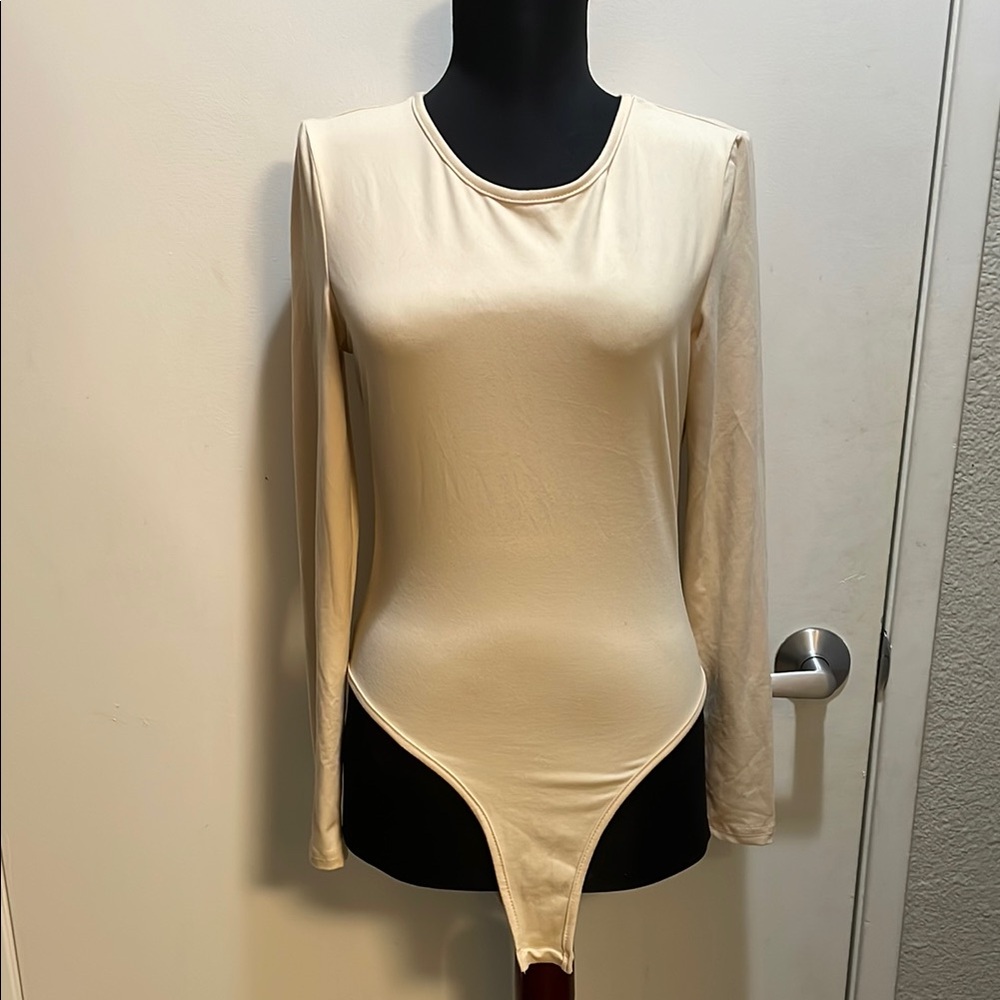 Cream Long Sleeve Bodysuit